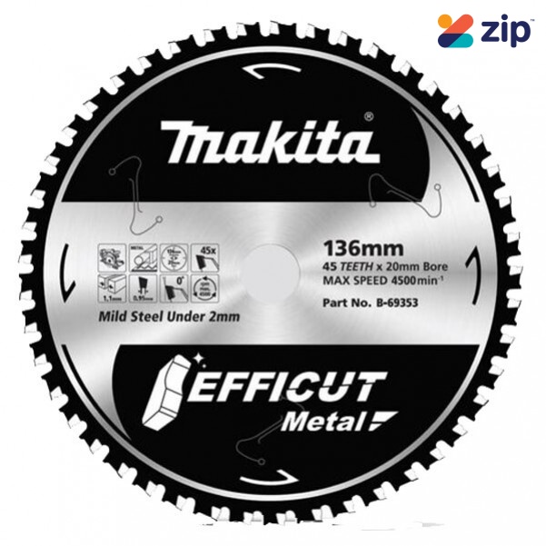 Makita B-69353 - 136mm x 20mm x 45T Efficut Metal Saw Blade